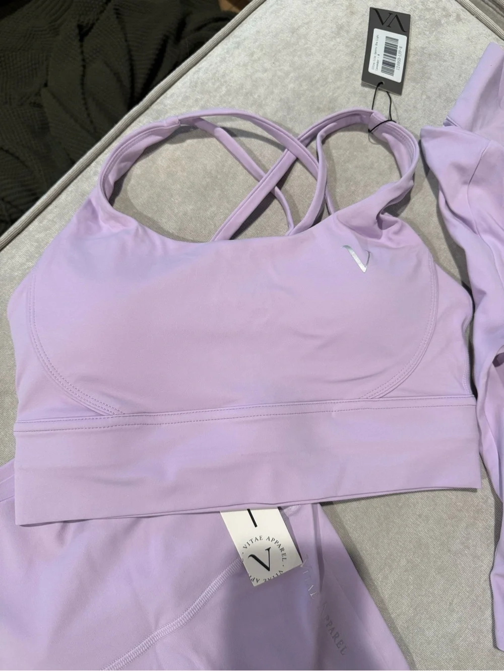 Vitae Apparel Lilac Set- Lightweight Support Bra, leggings and Full zip